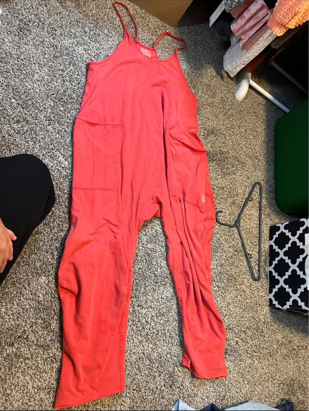 Free people hot shot romper Coral Pink Sleeveless Jumpsuit